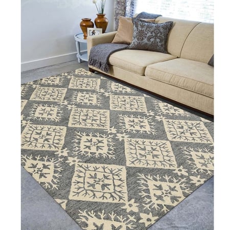 Suzanne Shale Gray Solid Hand-Tufted Wool 8X5 Feet Carpet