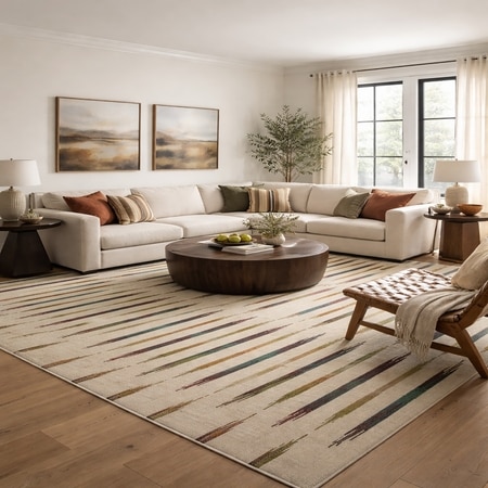 Shiga Wool Rectangle Carpets Durry  in Yellow Colour