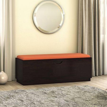 Zephyr Solid Wood Bench In Mahogany Finish