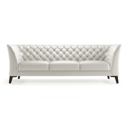 Weston 3 Seater Half Leather Sofa in White Colour