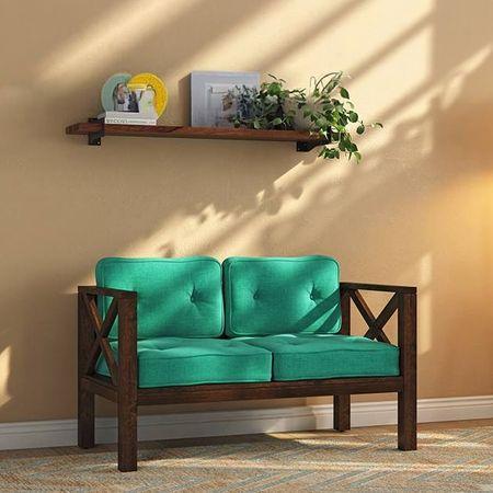 Farmone 2 Seater Wooden Sofa (Lagoon Green)