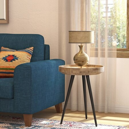 Arlend Solid Wood Side Table in Rustic Pine Finish