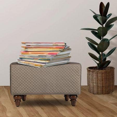 Max Solid Wood  Ottomon in  Brown Colour