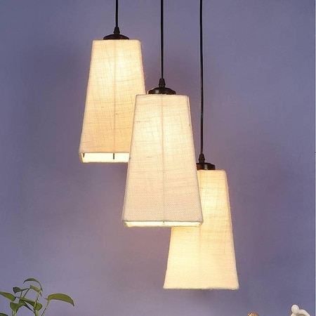 Archie White Natural Fiber Cluster Hanging Light