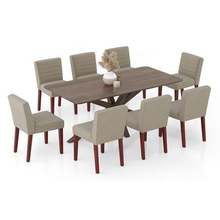 Anderson Solid Wood 8-Seater Dining Table with Ludo Solid Wood Dining Chair