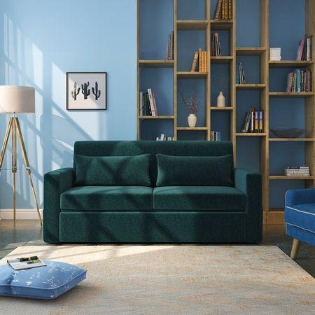 Camden 3 Seater Pull Out Sofa cum Bed In Malibu Blue Colour
