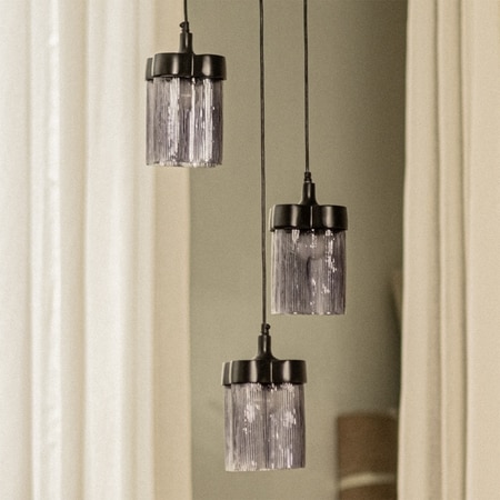 Furrow Cluster of 3 Handcrafted Hanging Lamp