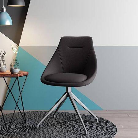 Doris Fabric Accent Chair in Dark Grey Colour