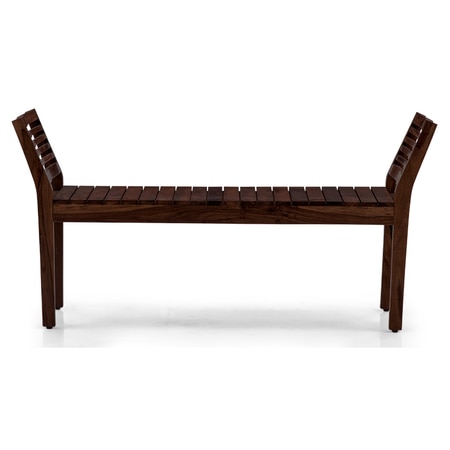 Latt Solid Wood Bench In Mahogany Finish