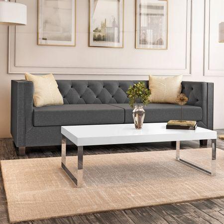 Marcel Rectangular Metal Coffee Table In White Gloss Finish