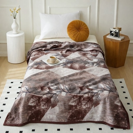 Nova Multicolor Abstract Wool Single Bed Blanket 350 Gsm