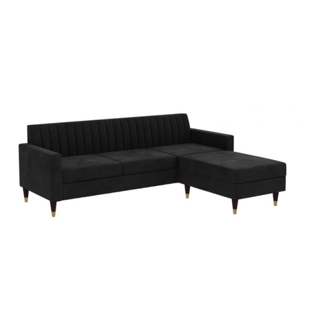 Deeplac Sectional Fabric Sofa - Black