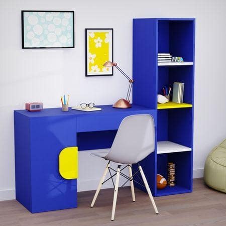 Joy Ride Study Table In Electric Blue Colour