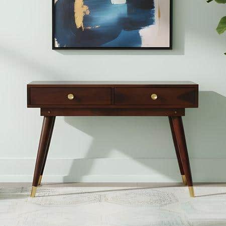 Vintara Sheesham Wood Contemporary Console Table in Dark Walnut finish