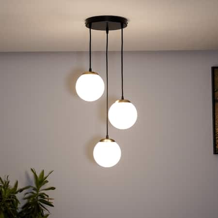 Orb 3 Light Round Cluster Pendant in Frosted White Glass