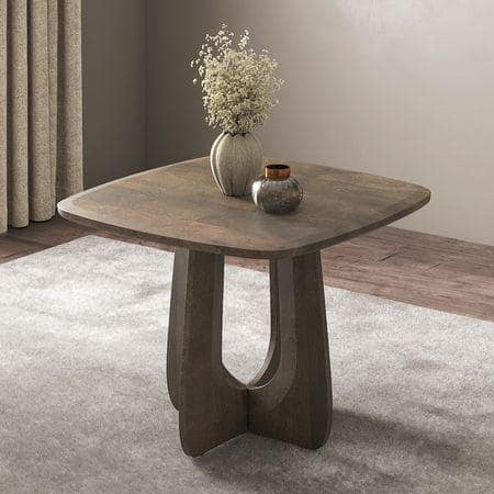 Aero Solid Wood 4 Seater Dining Table In Danish Walnut Finish