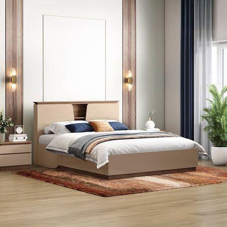 Sydney Queen Size Hydraulic Bed In Beige High Gloss Finish