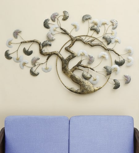W-ELISE Abstract Metal Wall Decor in Multicolor Set of 1