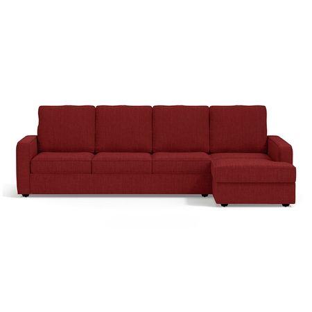 Apollo Compact Sofa (Colour : Salsa Red, Cushion : Hard, Back Type : High Back, Seating Capacity : Right Aligned 3 Seater + Right Aligned Chaise)