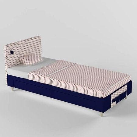 Color Play Engineered Wood Drawer Storage Bed in Electric Blue Colour