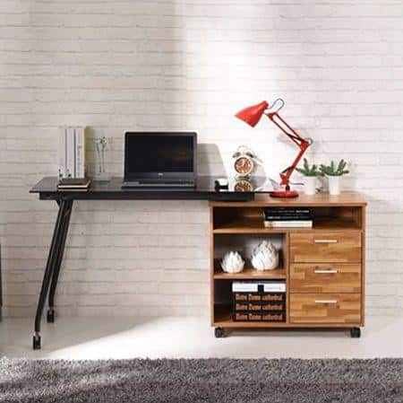 Niccol Engineered Wood Study Table in Golden Oak Finish