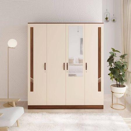 Andrie Engineered Wood 4 Door Cupboard with Mirror