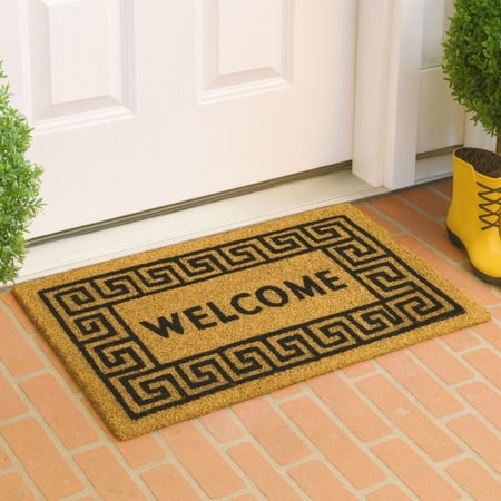 Luxe Home 100% Natural Coir Doormat Welcome Geometric Print (71x45 cm)