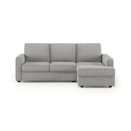 Apollo Sofa (Colour : Vapour Grey, Cushion : Soft, Back Type : Regular, Seating Capacity : Right Aligned 2 Seater + Right Aligned Chaise + Ottoman)