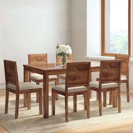 Floyd 6 Seater Dining Table Glass Top With Set Of 6 Oribi Dining Chairs