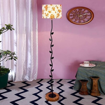 Fergie Multicolour Cotton Shade Floor Lamp