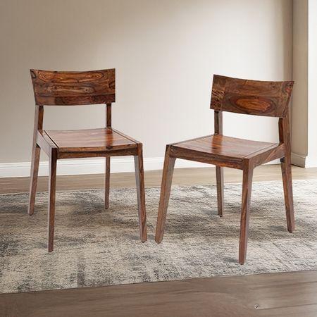 Gordon Solid Wood Dining Chair in Teak Finish