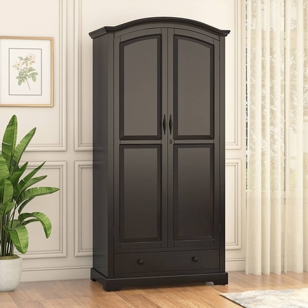 Alexandra Solid Wood 2 Door Wardrobe in American Walnut Finish