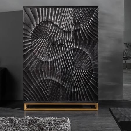 Wave Bar Cabinet Black