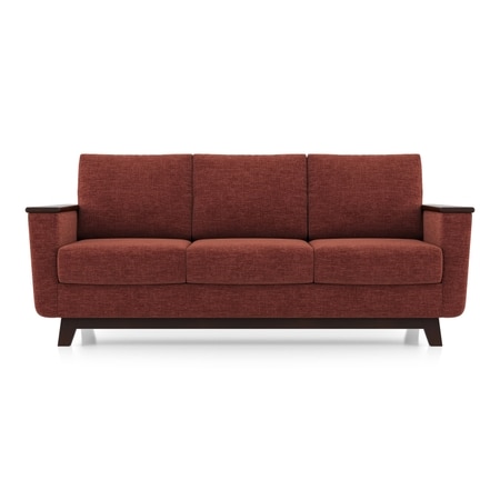 Corby Essential 3 Seater Fabric Sofa In Dark Coral