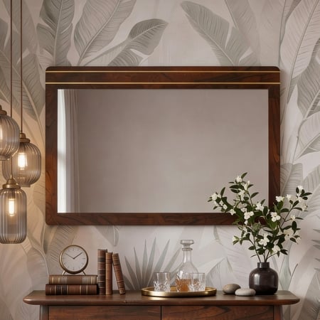 Saar Teak Wood Mirror In Espresso Teak Finish