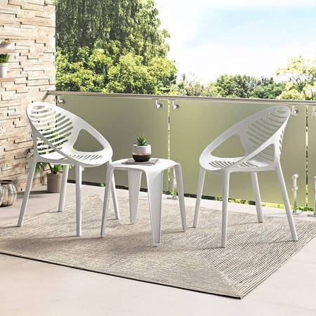Ibiza Plastic Patio Table in White Colour