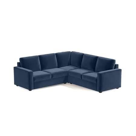 Apollo Corner Sofa (Seating Capacity : Left Aligned 2 Seater + Right Aligned 2 Seater + Corner, Colour : Lapis Blue, Cushion Type : Soft, Back Height : Regular)