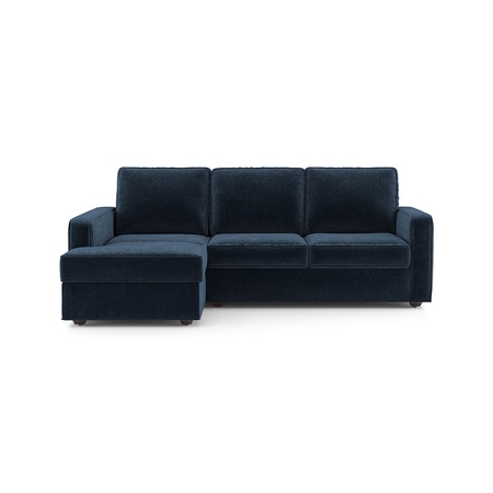 Apollo Compact Sofa (Colour : Cobalt, Cushion : Soft, Back Type : Regular, Seating Capacity : Left Aligned 2 Seater + Left Aligned Chaise)