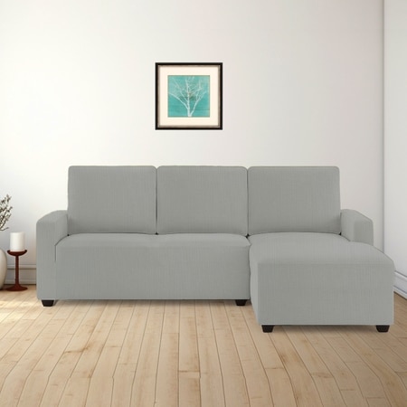 Right Aligned 2 Seater Right Aligned Chaise Light Grey Sofa Cover