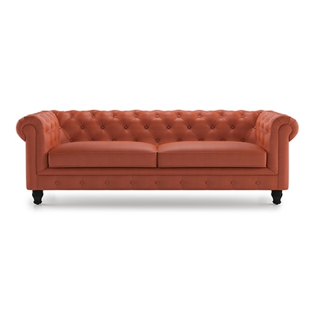 Winchester 3 Seater Leatherette Sofa in Tan Colour