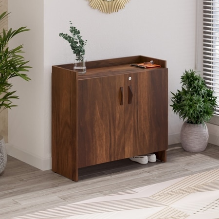 Brooklyn Engineered Wood Shoe Cabinet with Brown Maple finish