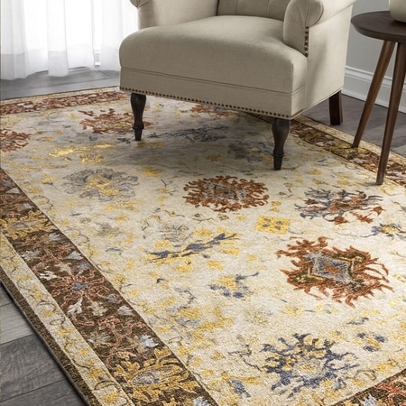 Luxe Home Polyester Vintage Carpet – (5x7 Feet, Multicolor, TPR)