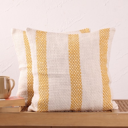 Shivalik Set Of 2 Cushion Covers With Yellow Colour