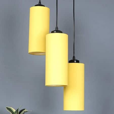 Callan Yellow Fabric Cluster Hanging Light