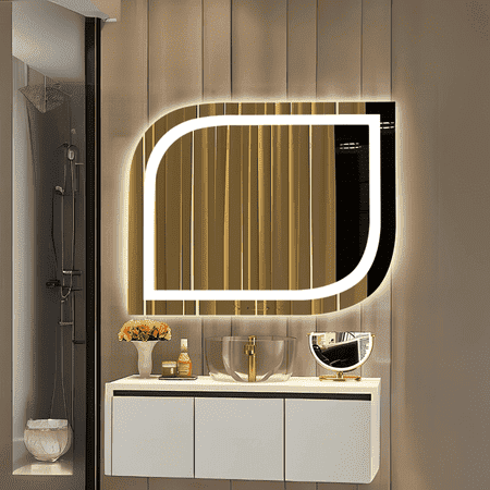 LED Elegant Square Mirror - Modern Illuminated  Mirror with Soft LED Lighting