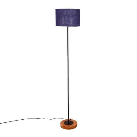 Estelle Blue Cotton Shade Floor Lamp