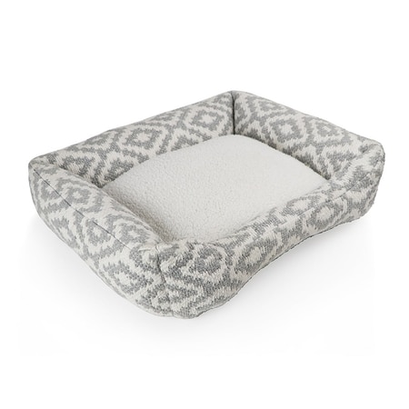 Aztec Lounger Polyester Pets Bed in Grey Colour