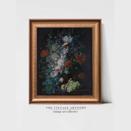Artistry Teal Green Vase Flowers Floral Canvas Wall Canvas Wall Prints Set of 1 Multicolor Matte