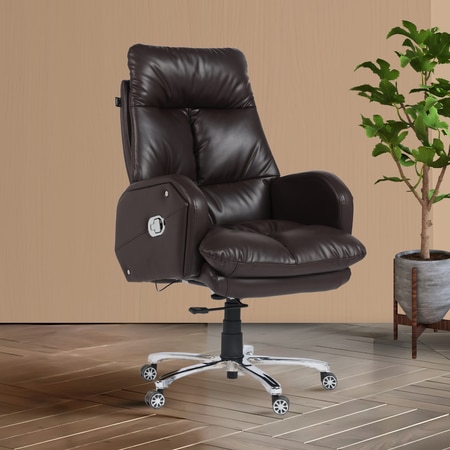 Ettorez Otimo Premium High Back Boss Chair In Brown Colour