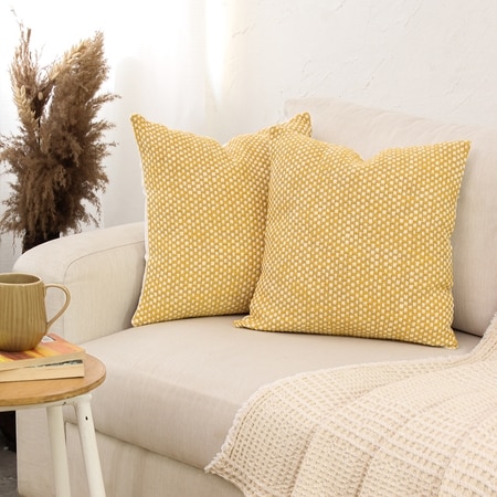 Vindhya Set Of 2 Cushion Covers With Yellow Colour